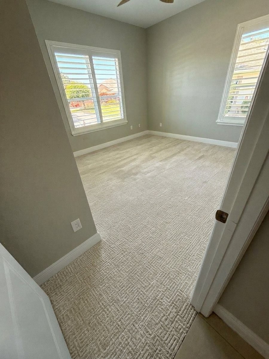 Bedroom after: carpet installed